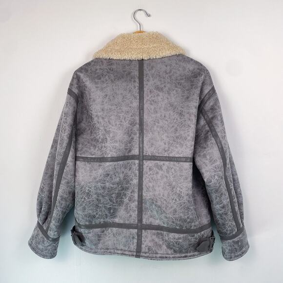 NWT Urban Outfitters BDG Stevie Aviator Coat Gray Small - Picture 8 of 8